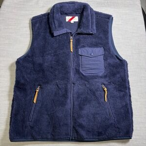 Best Made Co Fleece Vest Large Navy Blue Wool Blend Outdoor Utility MSRP $168